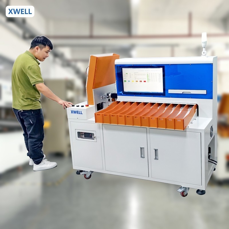 Máquina de clasificación de baterías de 11 canales con pantalla táctil para celda 18650 21700