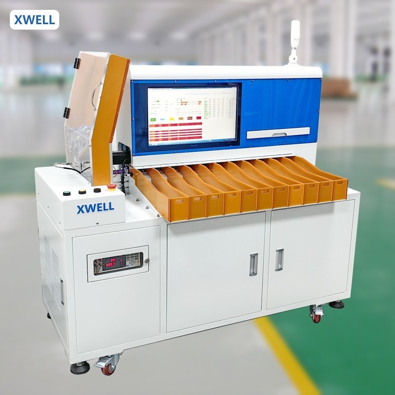 11 canales 18650 21700 32650 Máquina automática de clasificación de células de batería cilíndrica