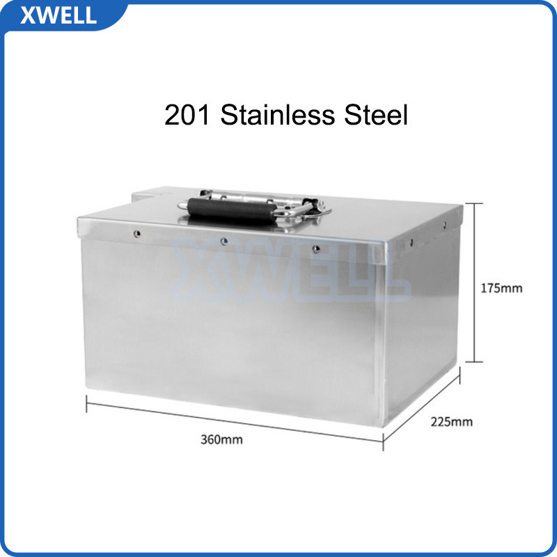 Caja de batería de acero inoxidable con diseño estructural sin soldadura para caja de batería de litio de 6v a 72v