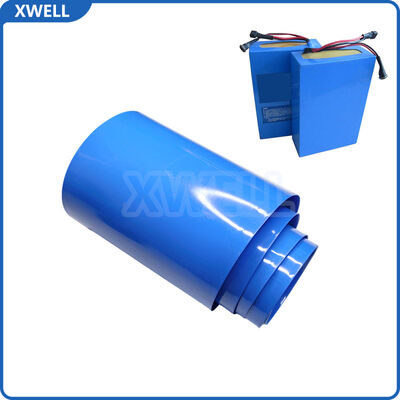 Buen precio Tubo termocontraíble de PE reticulado azul, 50 mm de ancho plano, rollo de 100 m para funda aislante de celda de batería 21700 26650, 120 ℃ en línea